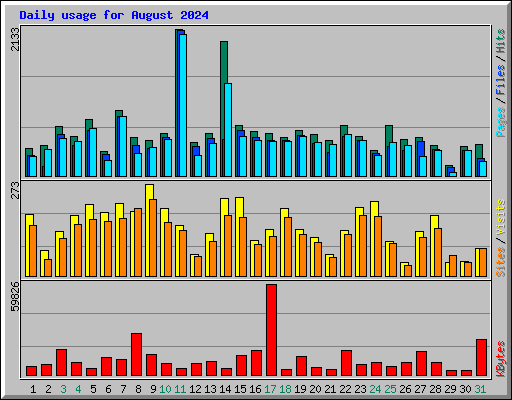 Daily usage for August 2024