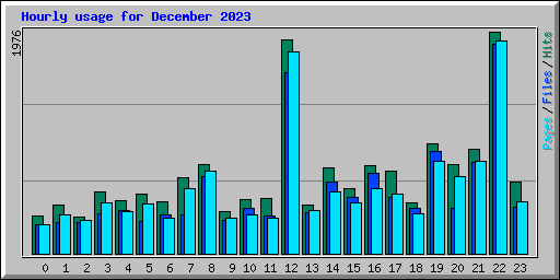 Hourly usage for December 2023