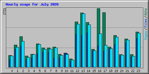 Hourly usage for July 2026